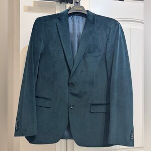 Alfani Rich Teal Emerald Velvet Mens Blazer